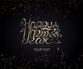 Greeting card Happy New Year with black background